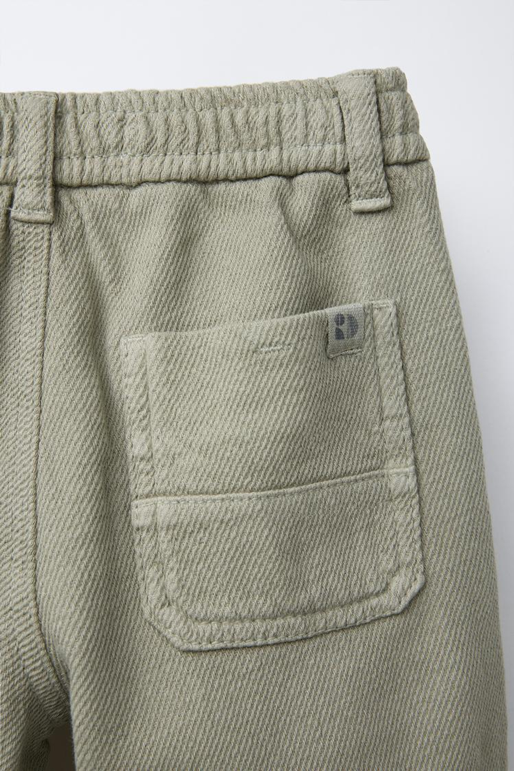 ZARA БРЮКИ STRAIGHT FIT ИЗ ТВИЛА, СВЕТЛЫЙ ХАКИ