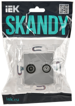 SKANDY Розетка двойная TV+SAT SK-A13S серебряный IEK