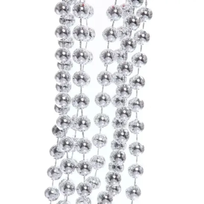 Бусы на ёлку 2,0 м «Шарик средний» d-8мм, Серебро