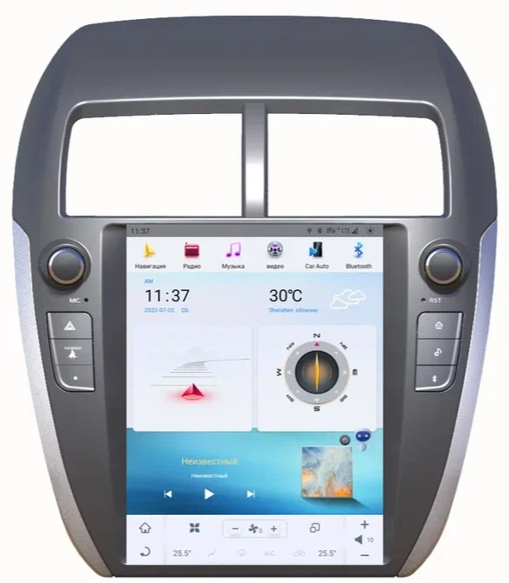 Магнитола для Mitsubishi ASX/RVR 2010-2016, Peugeot 4008, Citroen C4 Aircross - Carmedia ZF-1156-Q6 экран 10.4" в стиле "Тесла" на Android 11, 8Гб+128Гб, CarPlay, 4G SIM-слот