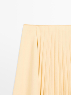 Massimo Dutti Юбка асимметричного кроя в складку, желтый