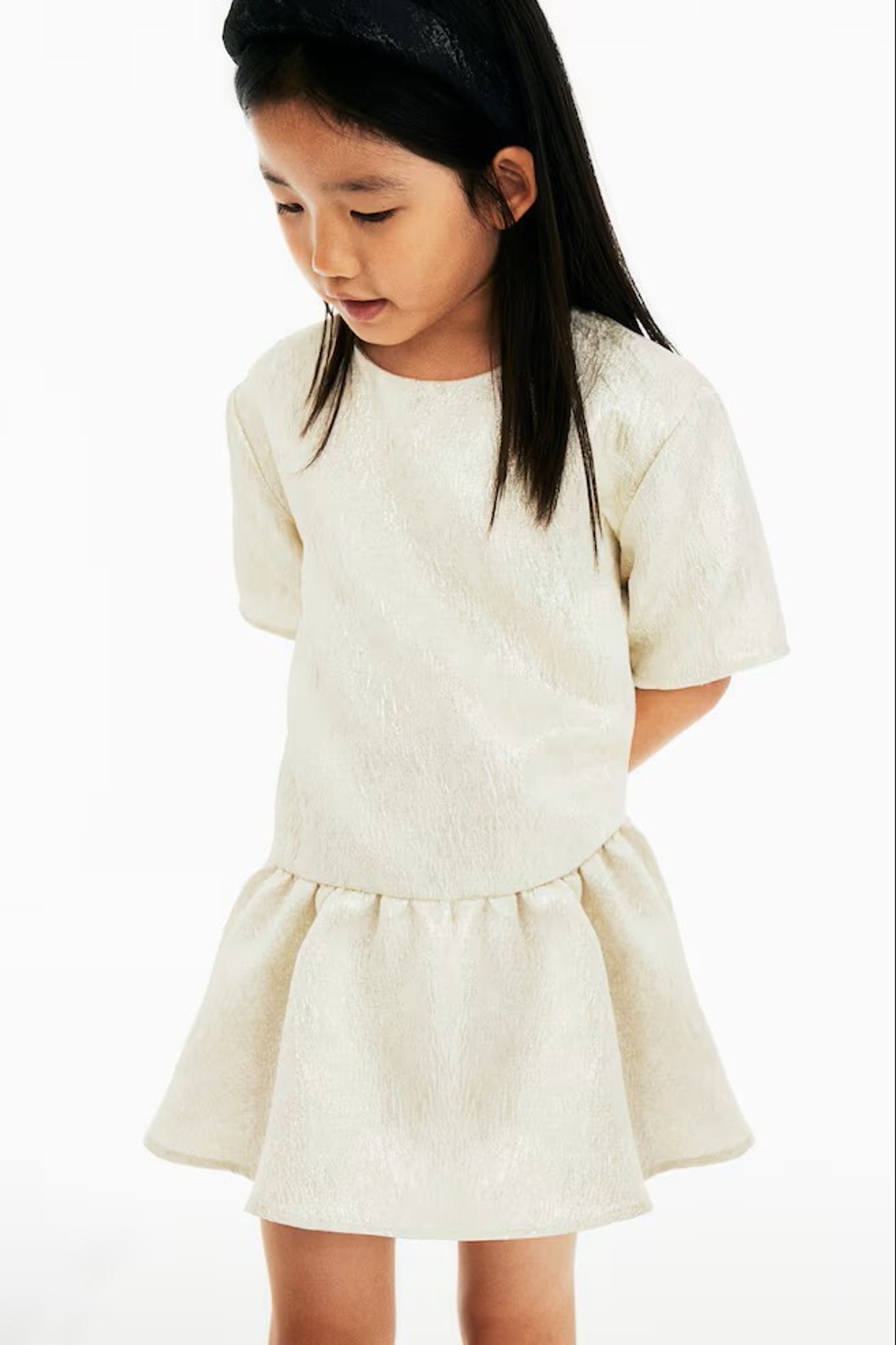 H&M Жаккардовое платье, золотистый