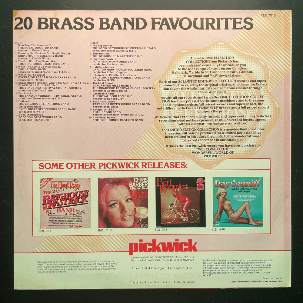 Сборник 20 Brass Band Favourites (Англия 1978г.)