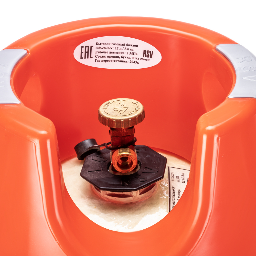 Баллон полимерно-композитный газовый, красный, 12 л (LPG/СУГ) RSV Composite