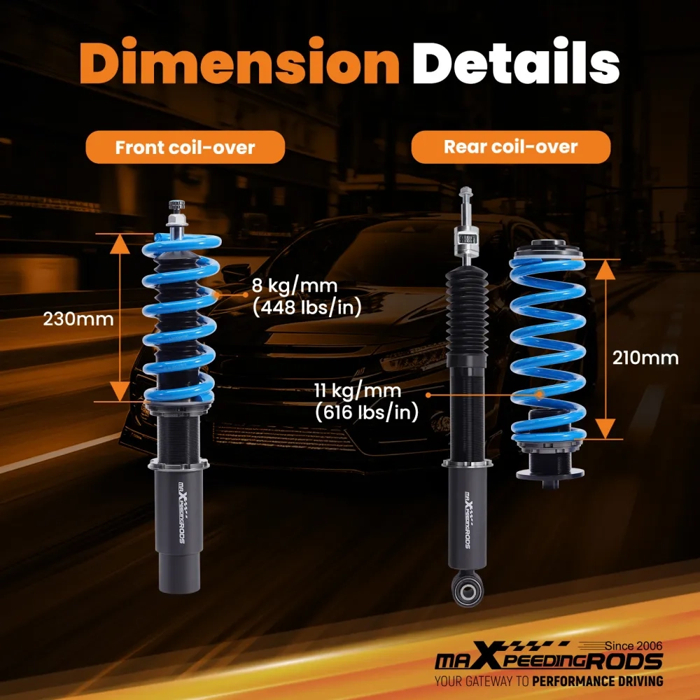 Комплект для автомобиля Audi A6 / A6 QUATTRO C7 12-18 MaXpeedingrods T6 Adjustable Coilovers Lowering Kit