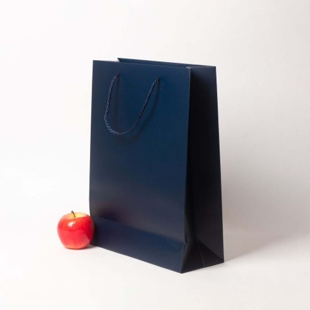 Пакет 30x40x12, тёмно-синий, витой шнур, картон VIP