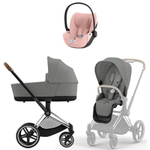 Коляска Cybex Priam IV Chrome Brown complete Cloud T Peach Pink Plus Base T 4 в 1 Mirage Grey