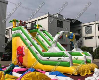 Надувной батут-горка "Тропический микс" 7*4*7 м
