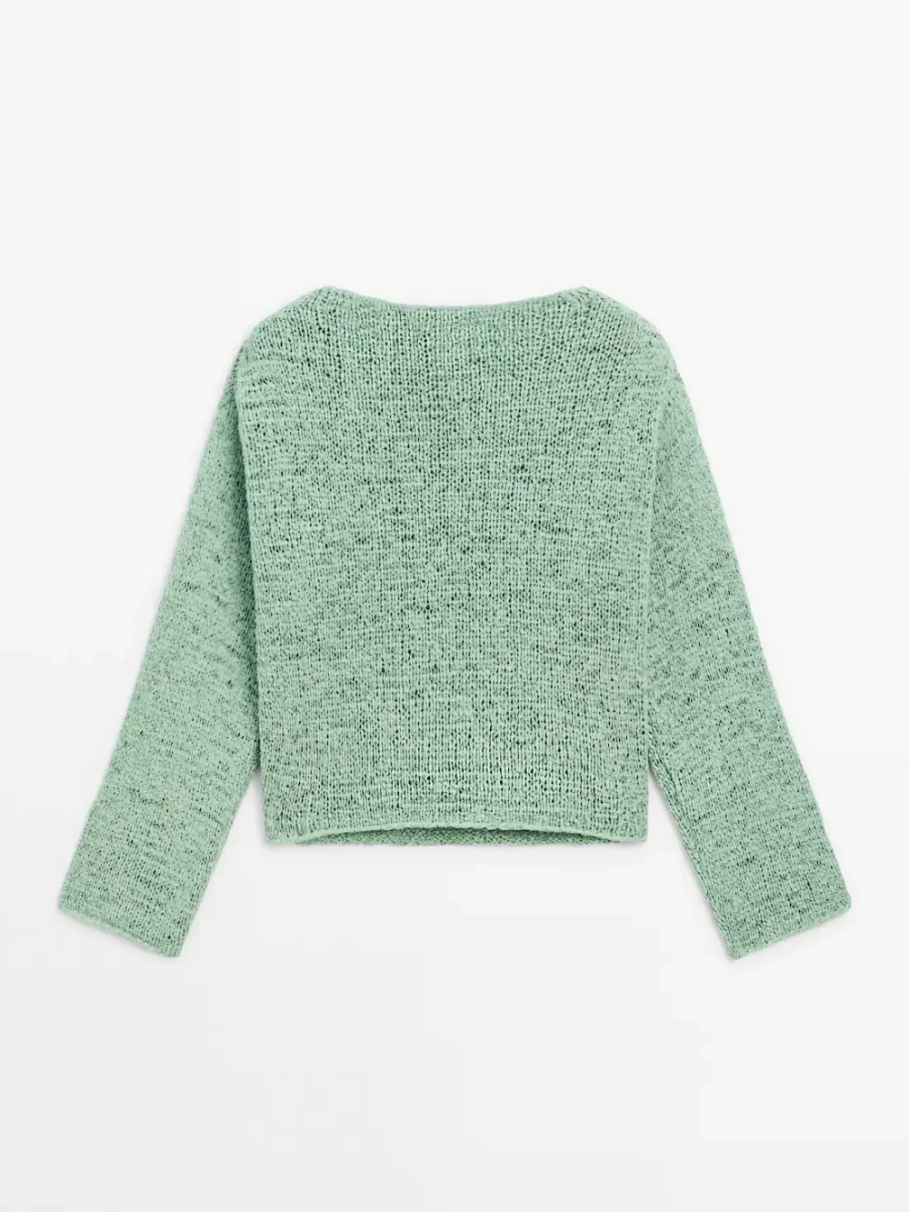 Massimo Dutti Свитер с вырезом-лодочкой, зеленый