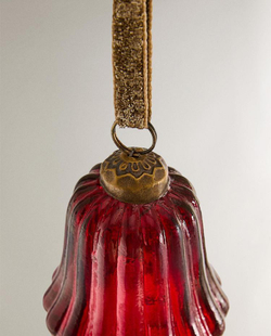 ZARA HOME НАБОР ЕЛОЧНЫХ УКРАШЕНИЙ В ВИДЕ КОЛОКОЛЬЧИКОВ (НАБОР ИЗ 3 ШТУК), КРАСНЫЙ