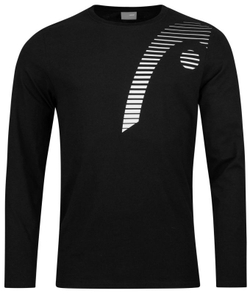Теннисная футболка Head Club 21 Cliff LS M - Black