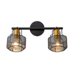 Настенный светильник 2x40Вт E14, металл, черный/золото