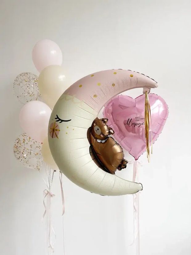Шары на выписку для девочки №8017_