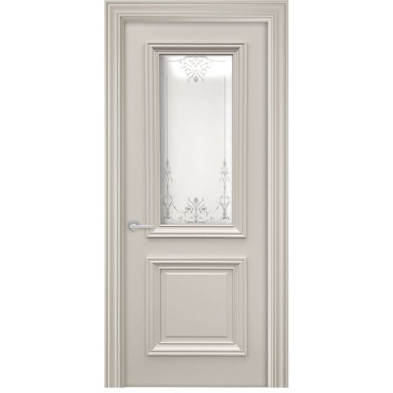 Купить Межкомнатная дверь эмаль Шервуд 2 Багет RAL 7032 остеклённая 1