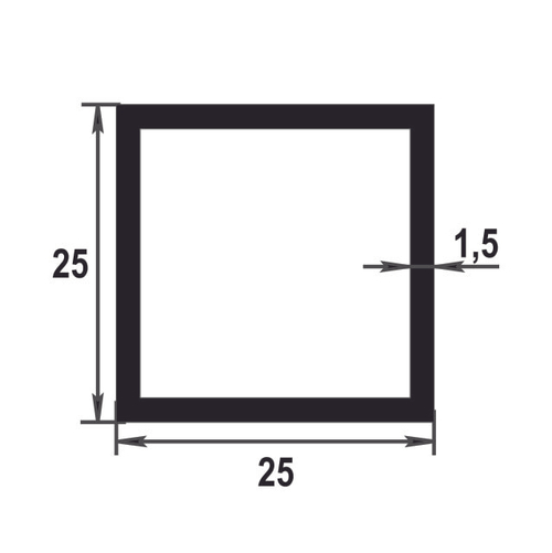 Труба квадратная Лука 25х25 мм ТКв 04.2000.504л бронза
