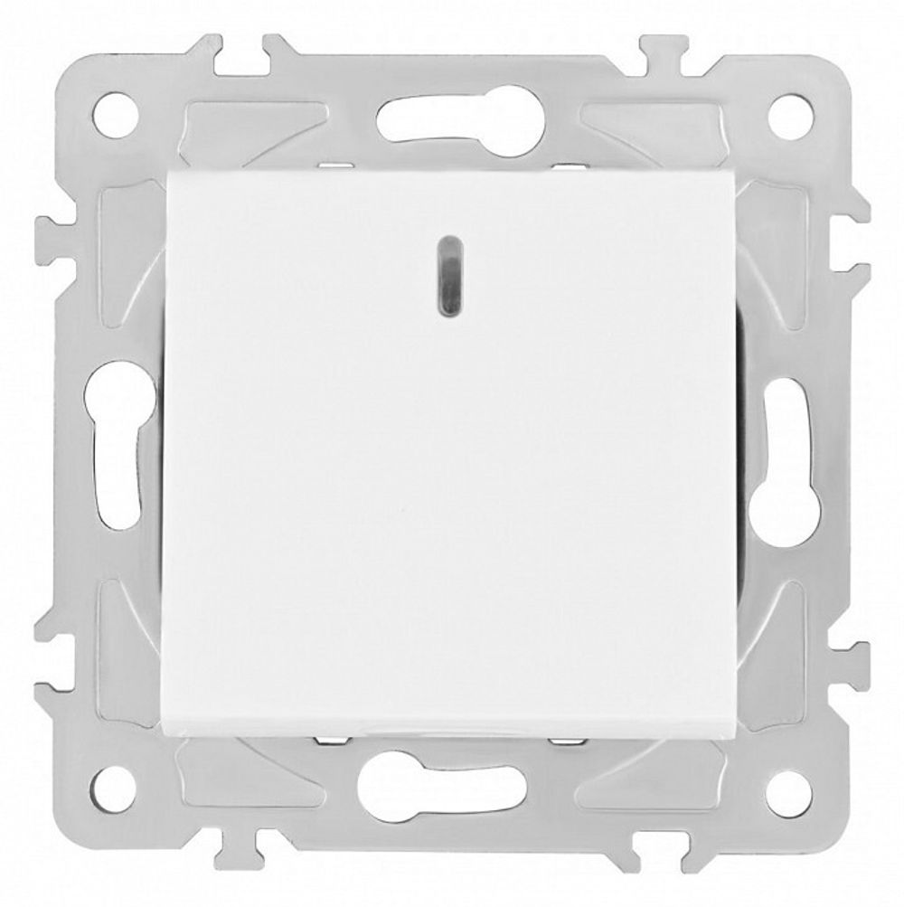 Выключатель одноклавишный с подсветкой без рамки Arte Milano 203 203.31-1.white