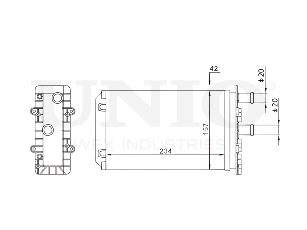 Радиатор отопителя UNIO RAD-20026