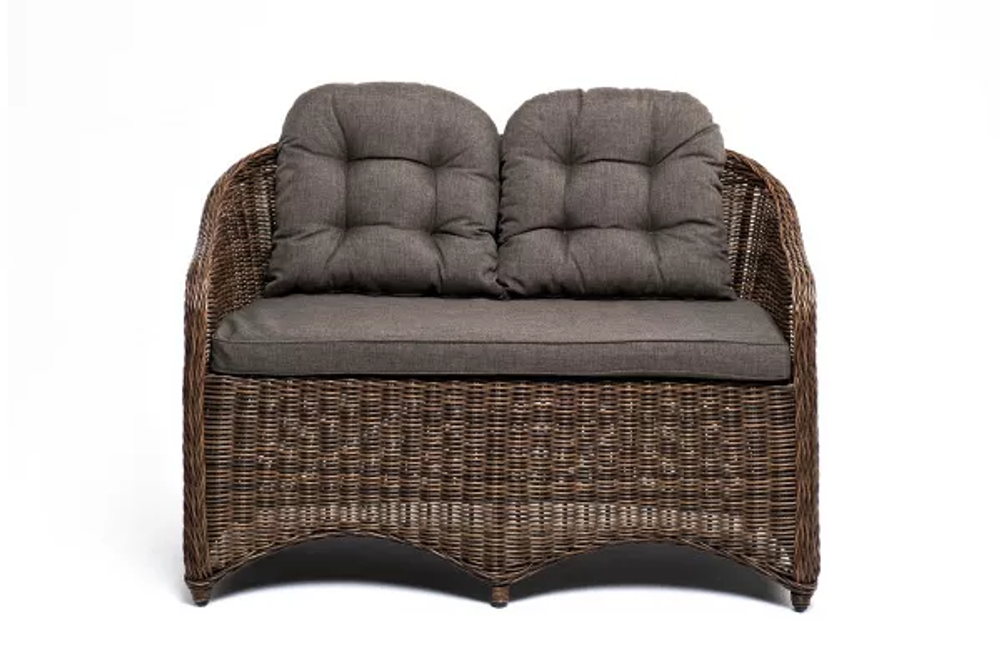 Равенна, диван коричневый/соломенный, искусственный ротанг