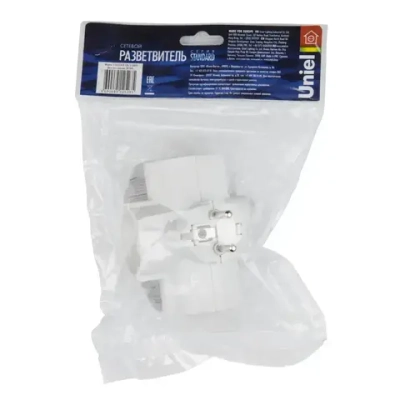 Тройник - Разветвитель сетевой с выключателем Uniel 3 гнезда с заземлением и защитой