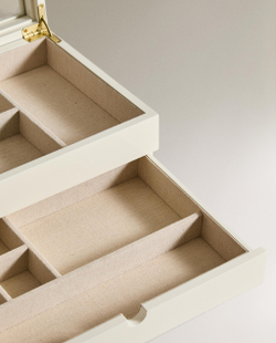 Zara Home Шкатулка изо льна, цвет белый, 30 см