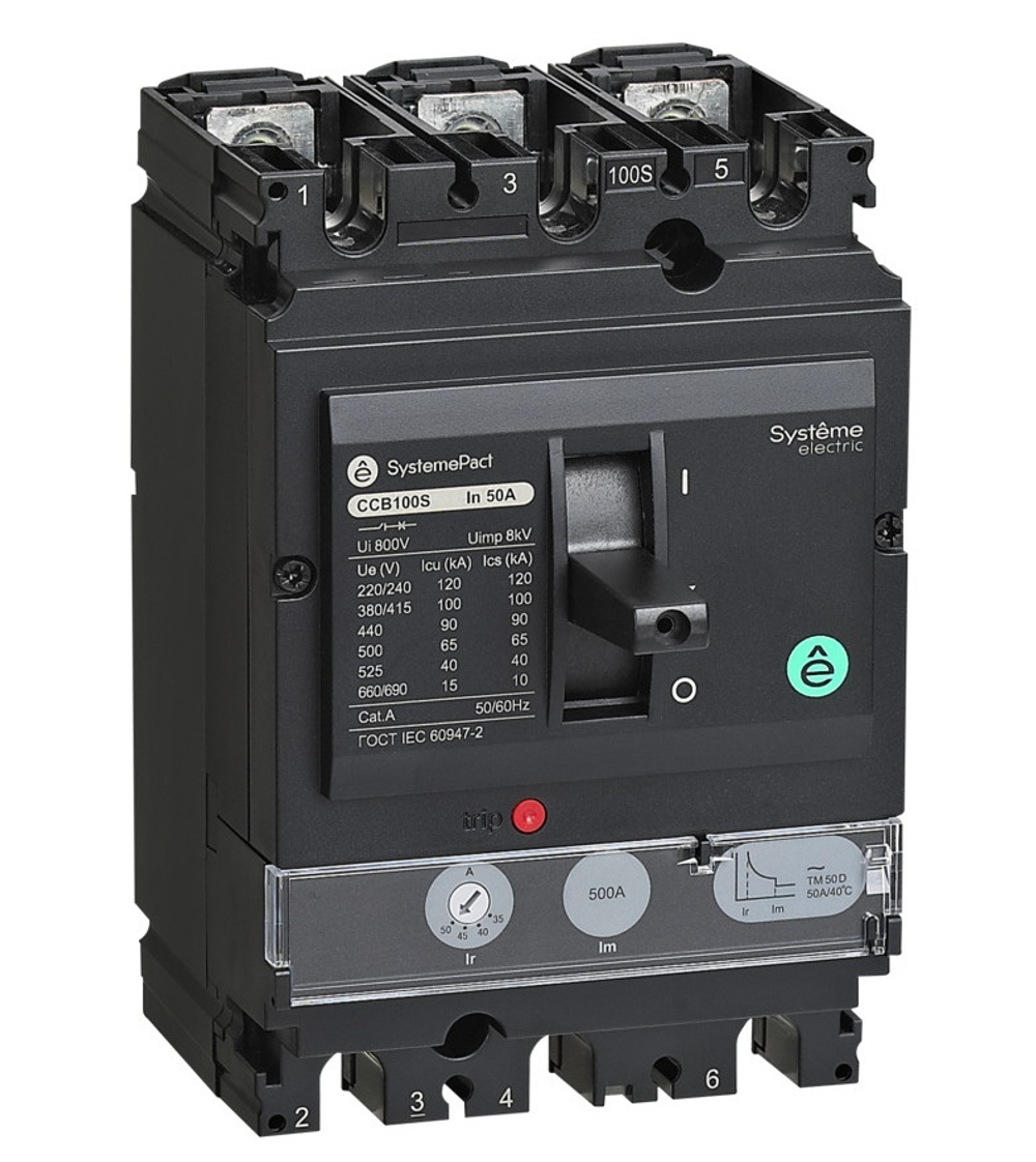 Автоматический выключатель в литом корпусе  Systeme Electric SPC100N100L3DF