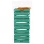 Бигуди пластмассовые-коклюшки 10шт d-2см, 8,5см «KUDRI», цвет мятный, (прозрачный пакет с подвесом)