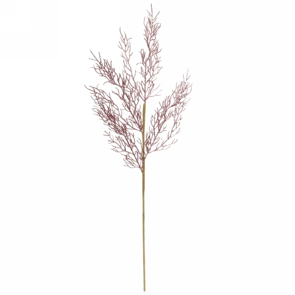 Ветка хвойная «Хрусталик» 75 см, Розовое золото