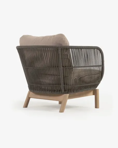 Уличное кресло Catalina, зеленый корд, массив акации