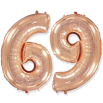 Шар фольгированный Цифра 6 101 см (Розовое Золото)