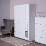 Сириус шкаф с зеркалом 3 двери 1 ящик 1170х500х1900 Белый