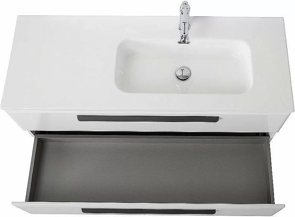 Тумба с раковиной Cezares ECO-CER-N 120 ECO-CER-N-1200-2C-SO-BL белая глянцевая левая/правая