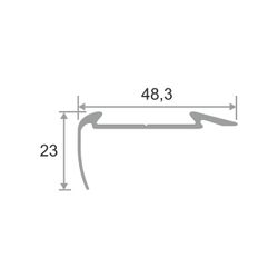 Алюминиевый угловой порог для пола с резиновой вставкой ПО 48х23 2700 мм