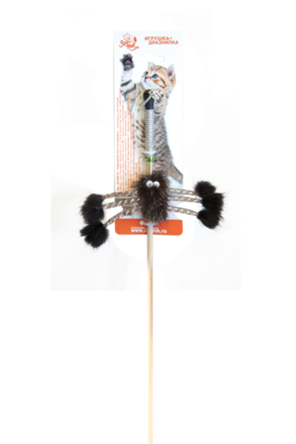 ZOONIK Дразнилка для кошек "Норковый паук на веревке", 50 см