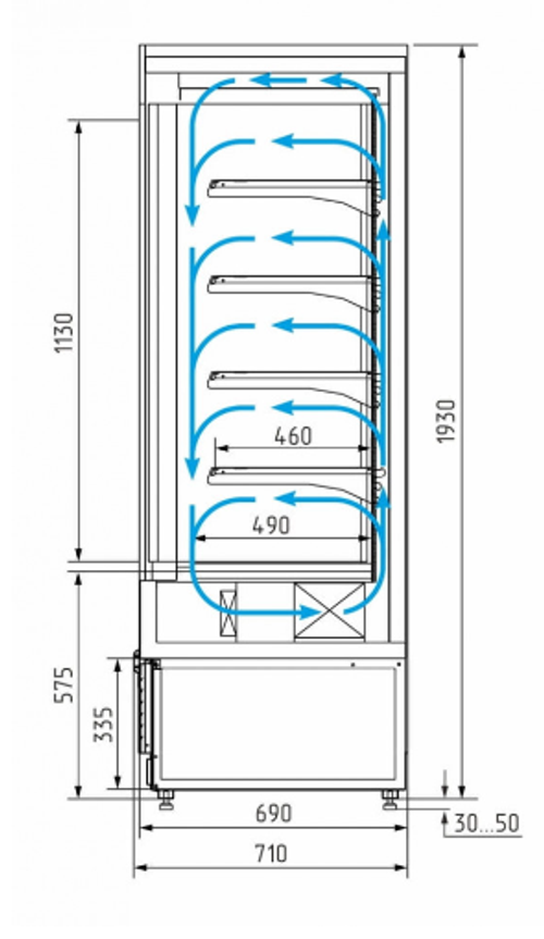 Холодильная горка Carboma CUBE STANDARD FC 20-07 VV 2,5-1 X5