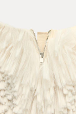 ZARA ТОП ИЗ ИСКУССТВЕННОГО МЕХА - LIMITED EDITION, СВЕТЛО-БЕЖЕВЫЙ