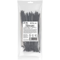 Кабельная стяжка ЭРА NO-224-195 (хомут) нейлоновая 2.5 х 100 мм чёрная (100 шт/уп) Simple | Кабельные стяжки (хомуты)