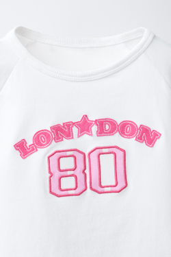 ZARA ПИЖАМА В ПОЛОСКУ С НАДПИСЬЮ, РОЗОВЫЙ