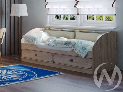 Кровать 1-но ярусная 900 секция №12 НКМ Мираж-1 (дуб баррик)