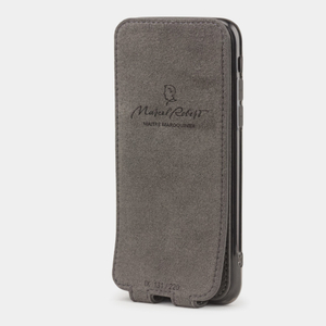 Чехол для iPhone X/XS из натуральной кожи теленка, серого цвета