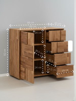 Комод 88х42х82, Тронд, 1 дверь 4 ящика, дуб масло, Makosa