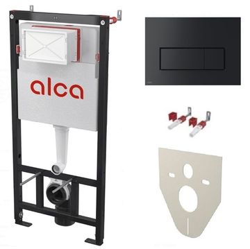 Инсталляция AlcaPlast AM101/1120-4:1 RU M578-0001, кнопка M578 чёрный матовый, с шумоизоляцией