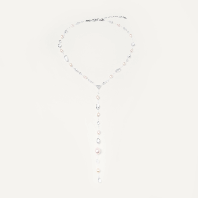 Колье Сотуар Капли и Жемчуг