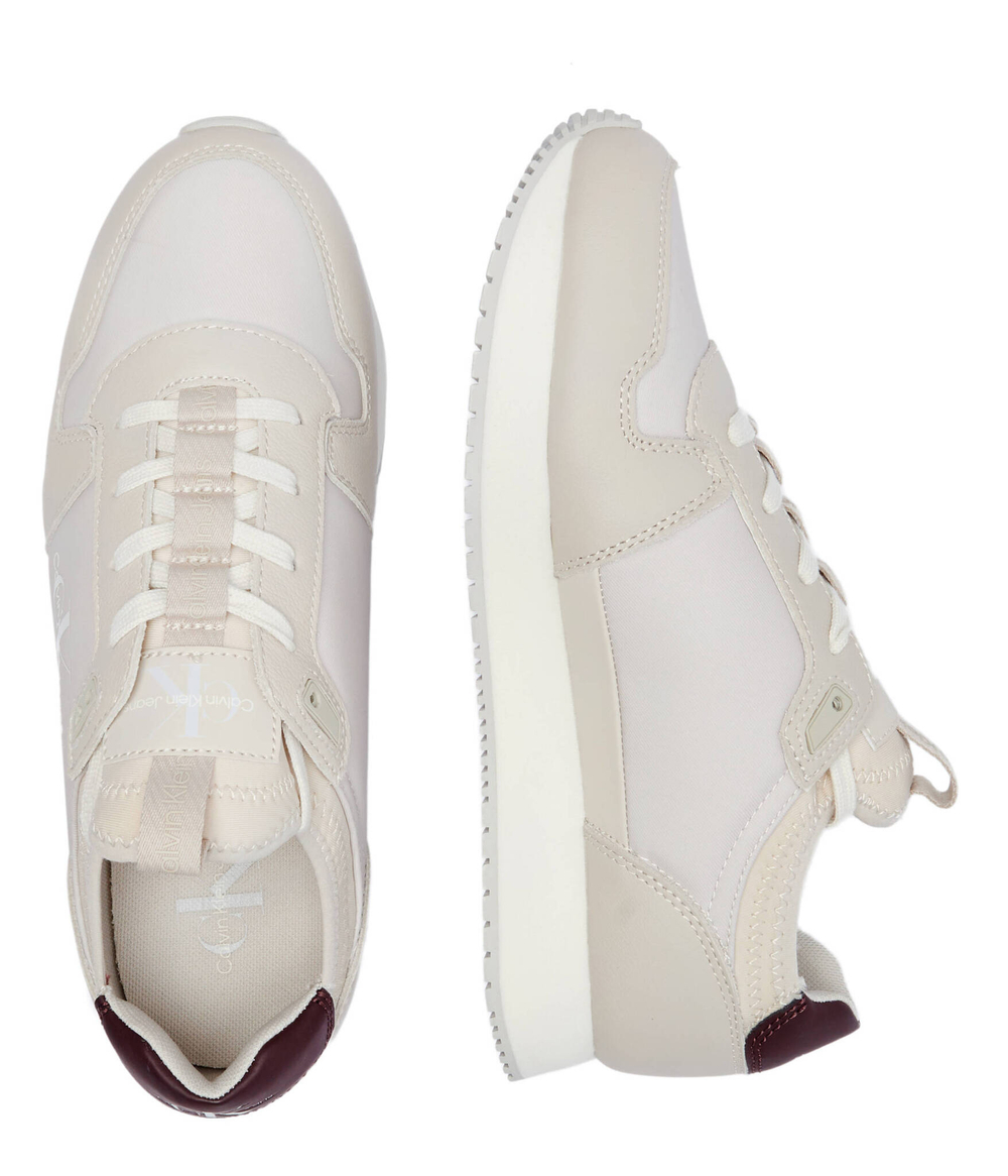 Кожаные кроссовки retro runner CALVIN KLEIN JEANS - бежевый(YM0YM01118)