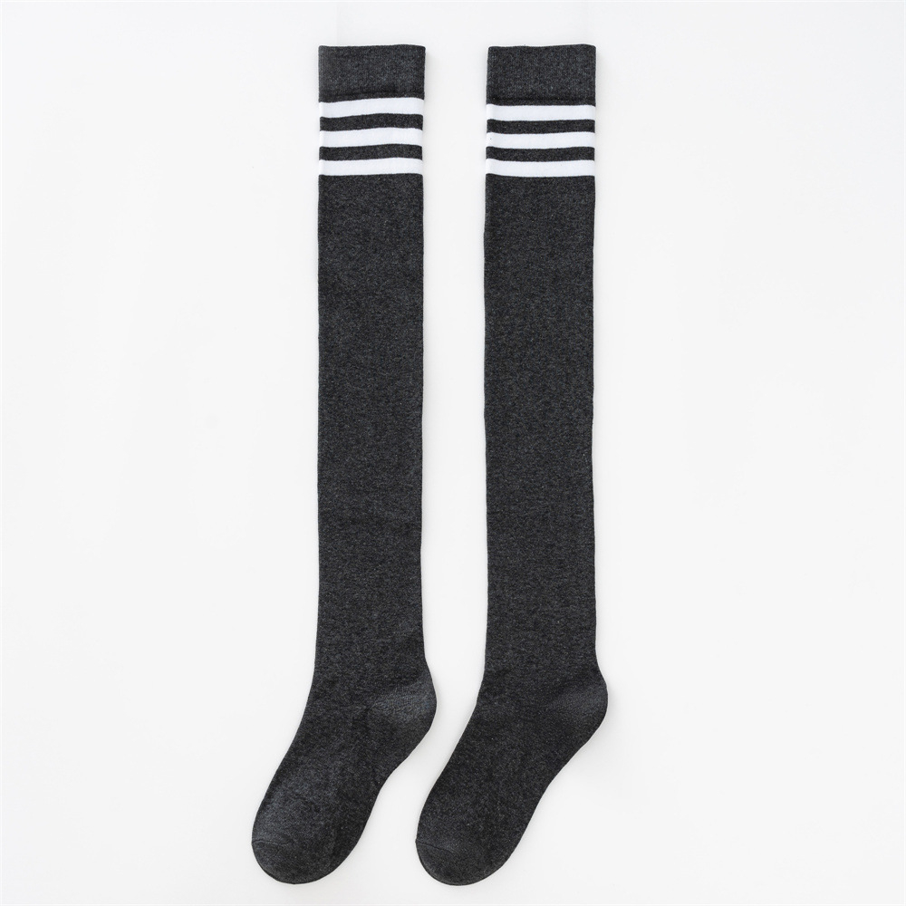 Чулки серые с полосками сверху
