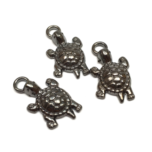 Подвеска "Черепаха" 22х13 мм, под черный металл