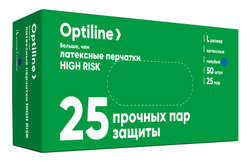 Перчатки Латексные Optiline Голубые р.L 50шт865.00