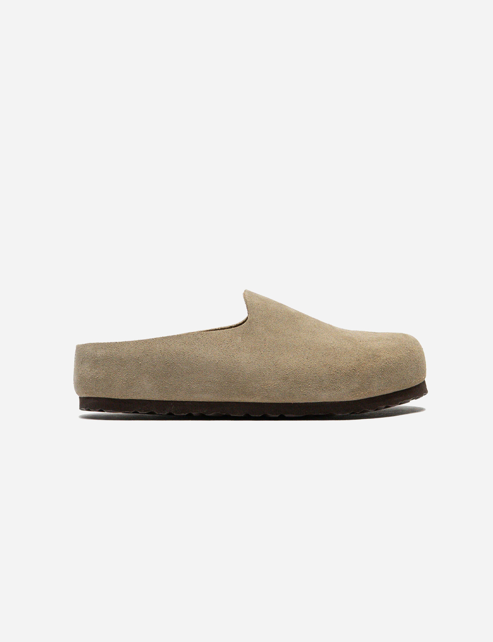 Birkenstock Amsterdam Wrapped Suede Clogs "Taupe"