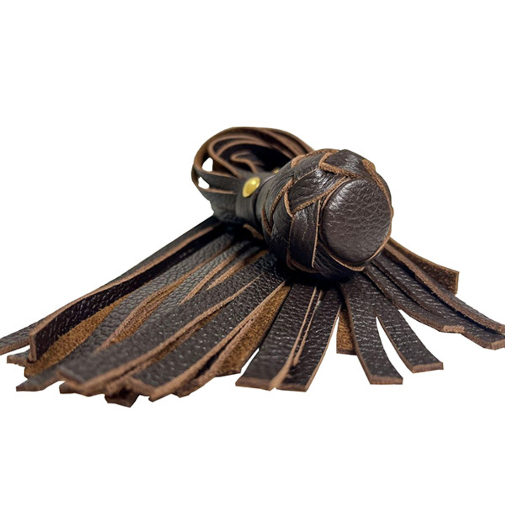 Коричневая генитальная кожаная плеть 30см БДСМ Арсенал 54078