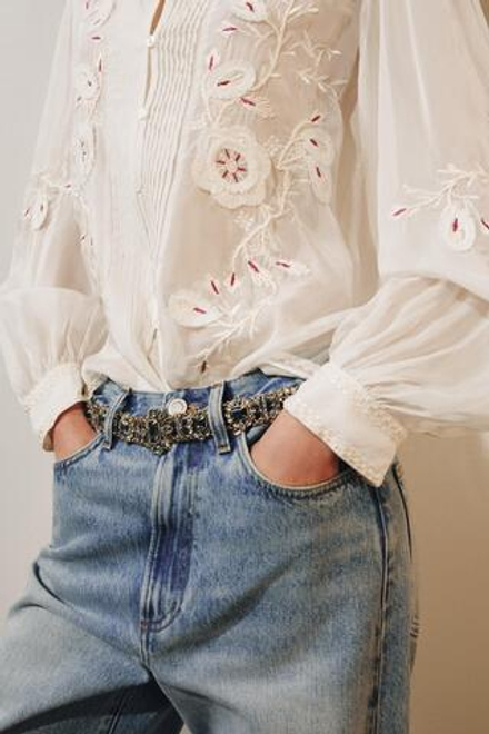 ZARA МЕТАЛЛИЧЕСКИЙ РЕМЕНЬ С ДЕКОРАТИВНЫМИ КАМНЯМИ, ЗОЛОТИСТЫЙ