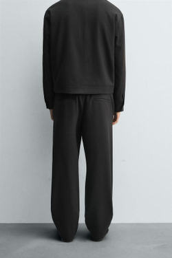 ZARA БРЮКИ-ДЖОГГЕРЫ КЛАССИЧЕСКОГО КРОЯ, ЧЕРНЫЙ